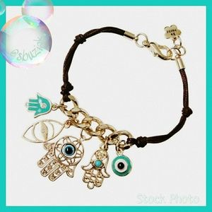 Boho Faux Leather Multi Charm Friendship Bracelet